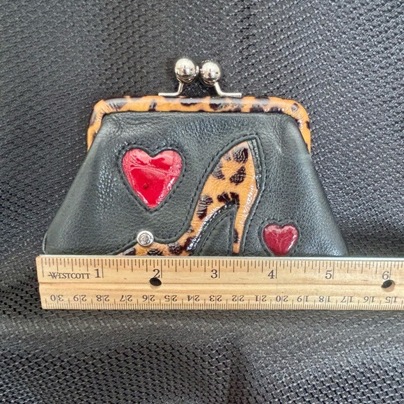 Brighton Black and Leopard Print Coin Purse - Picture 6 of 8